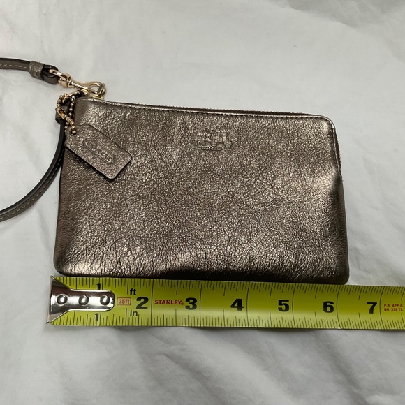 Gold Metallic Coach Wristlet - Picture 6 of 7
